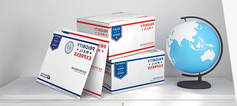 Priority Mail International and Priority Mail Express International Flat Rate boxes for fast delivery and USPS Tracking.